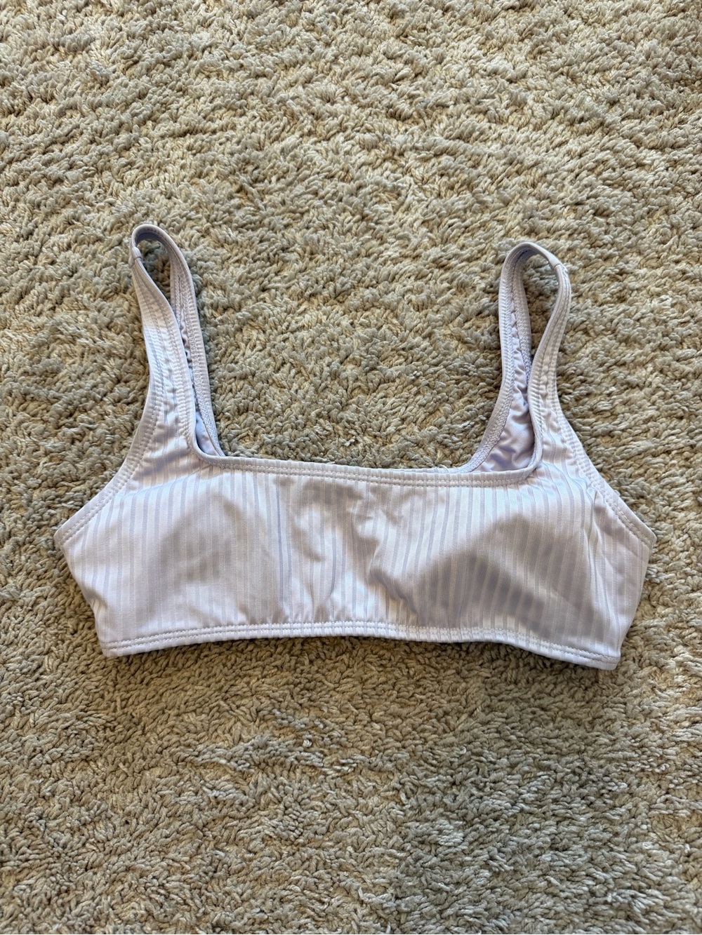 Light Lilac Ribbed Bikini Top